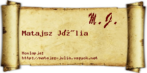 Matajsz Júlia névjegykártya